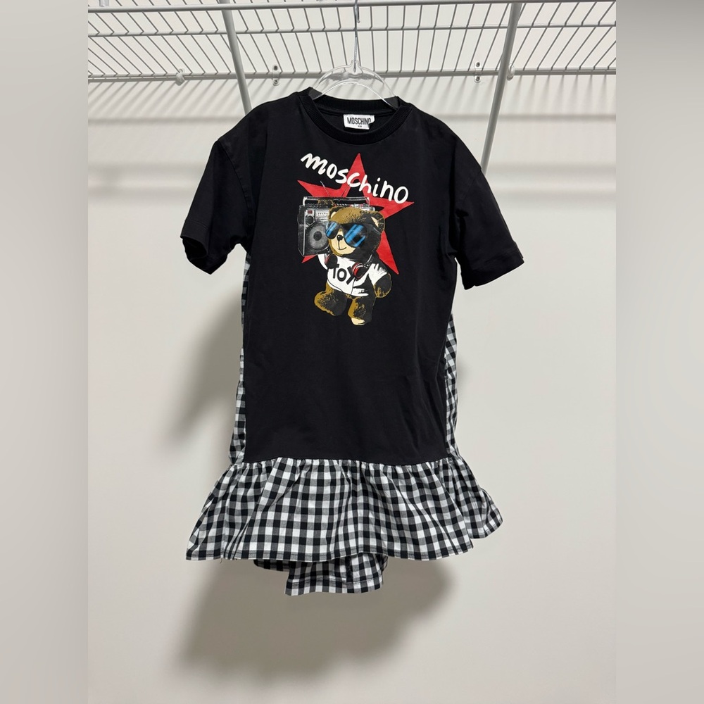 Moschino Boom Box Bear Drop Waist Dress Size 6 Years